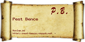 Pest Bence névjegykártya